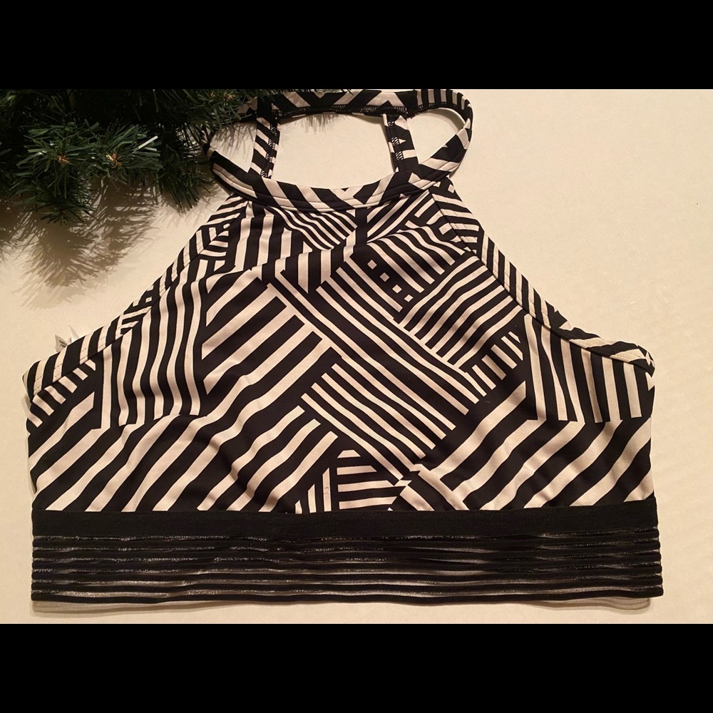 Victoria’s Secret White/Black Halter Sports Bra